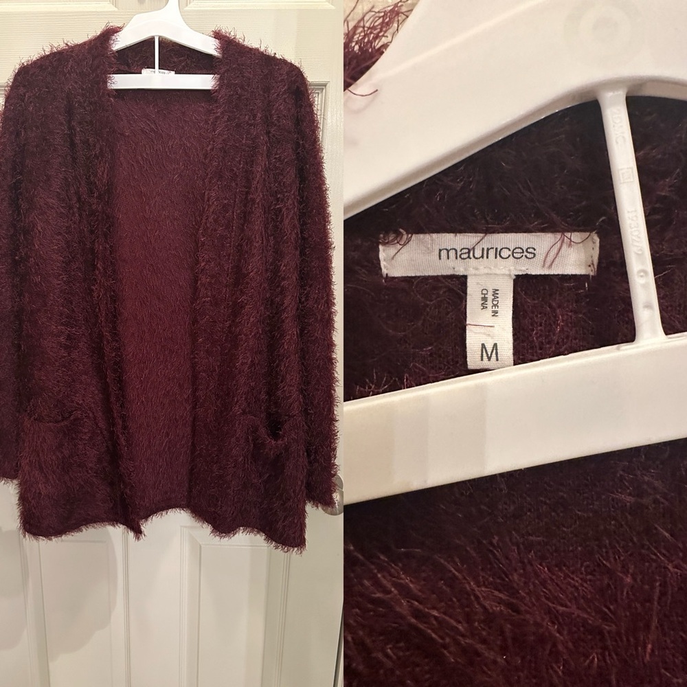 Maurices Red Cardigan Sweater Lightweight Knit